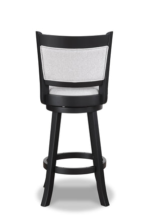 English Elm 2Pc Swivel Pub Stools Set - Stylish Counter Height Chairs With Comfortable Dove Upholstered Seats B011P262367