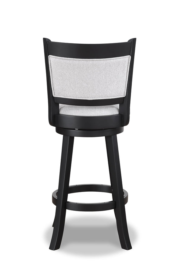 English Elm 2Pc Swivel Pub Stools Set - Stylish Counter Height Chairs With Comfortable Dove Upholstered Seats B011P262367