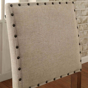 English Elm Rustic 2Pc Bar Chair Set With Padded Seats, Nailhead Trim & Oak Finish For Cozy Dining Spaces B2741P408892-GIGA