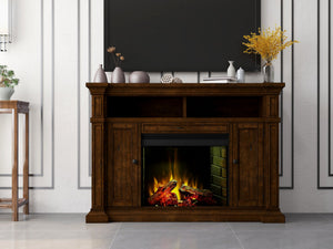 English Elm Berkshire Wood Panel Fireplace Console with Enclosed Storage for Tvs up to 65 Inches B108P481207