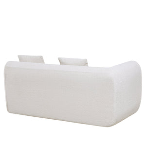 English Elm 110" Curved Modular Sectional Sofa Low Profile Foam Cushions for Contemporary Living Almond N767P366011A