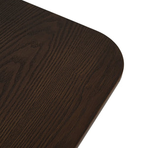 English Elm 63.00"l Tambour Pedestal Counter Table Seats Six with Industrial Mid-century Matte Finish Walnut N771P358596T_N771P358597T
