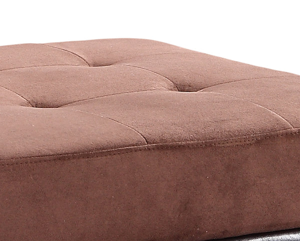 English Elm Elegant Chocolate Microfiber Upholstered Ottoman - Compact 18"H x 37"W x 26"D Seat, Durable, Contemporary Style B078108510
