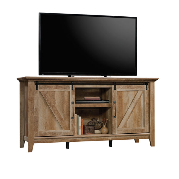 English Elm Credenza, Elegant Brown Tv Stand For 70" Tvs With Adjustable Shelves & Cable Management Solutions B356P402611