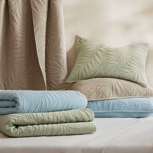English Elm King Stone Washed Cotton Quilt Set Breathable Garment Dyed Bedroom Comfort Sage B035P496597