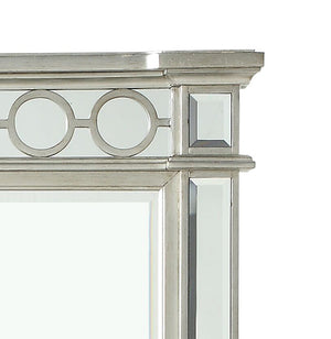 English Elm Varian Silver Mirrored Finished Designed Mirror with Beveled Edge, Sleek Synthetic Wood Frame, 36" B2726P261263