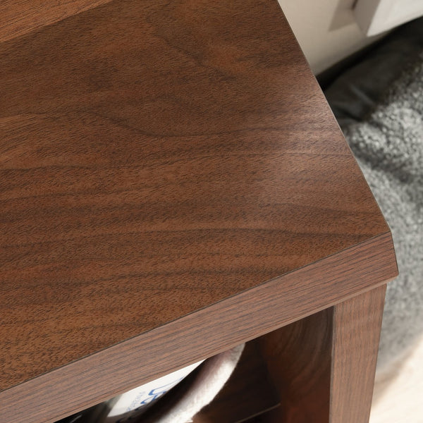 English Elm Bookcase, Medium Brown Engineered Wood With Adjustable Shelves & Dual-Purpose Footboard Design B356P402602