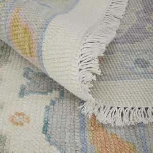 Feizy Rugs Karina Hand-knotted Wool Rug: Timeless Elegance With Low Pile, Floral Design For Sophisticated Decor Ivory,Orange,Blue Wool 90969g9fivygryc50