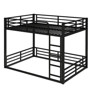 English Elm Metal Full Xl Bunk Bed Frame - Heavy-Duty, Noise-Reduced Design For Kids, Teens & Adults, Black Finish W1580S00159