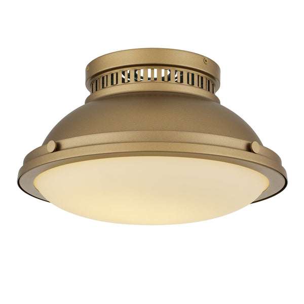 English Elm 2-light Dark Bronze Flush Mount Ceiling Fixture for Hallways Entryways and Bedrooms Brushed Brass B370P394557