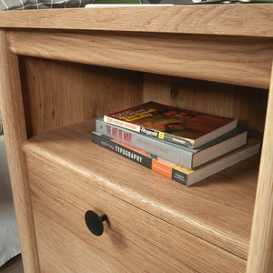 English Elm Night Stand - Compact Brown Finish Storage With Durable Engineered Wood For Stylish Bedroom Solutions B356P402754