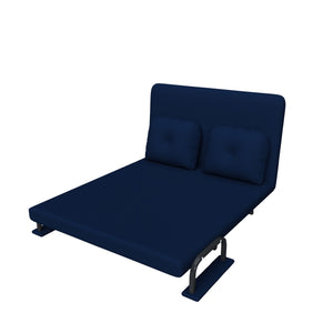 English Elm 46" Wide Corduroy Sleeper Sofa Bed Convertible Folding Chair for Two with Adjustable Backrest Blue W2700P431035