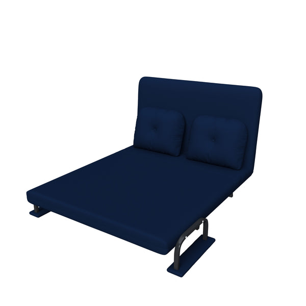 English Elm 46" Wide Corduroy Sleeper Sofa Bed Convertible Folding Chair for Two with Adjustable Backrest Blue W2700P431035