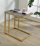 OSP Home Furnishings Norwich C-Table  Brown / Gold