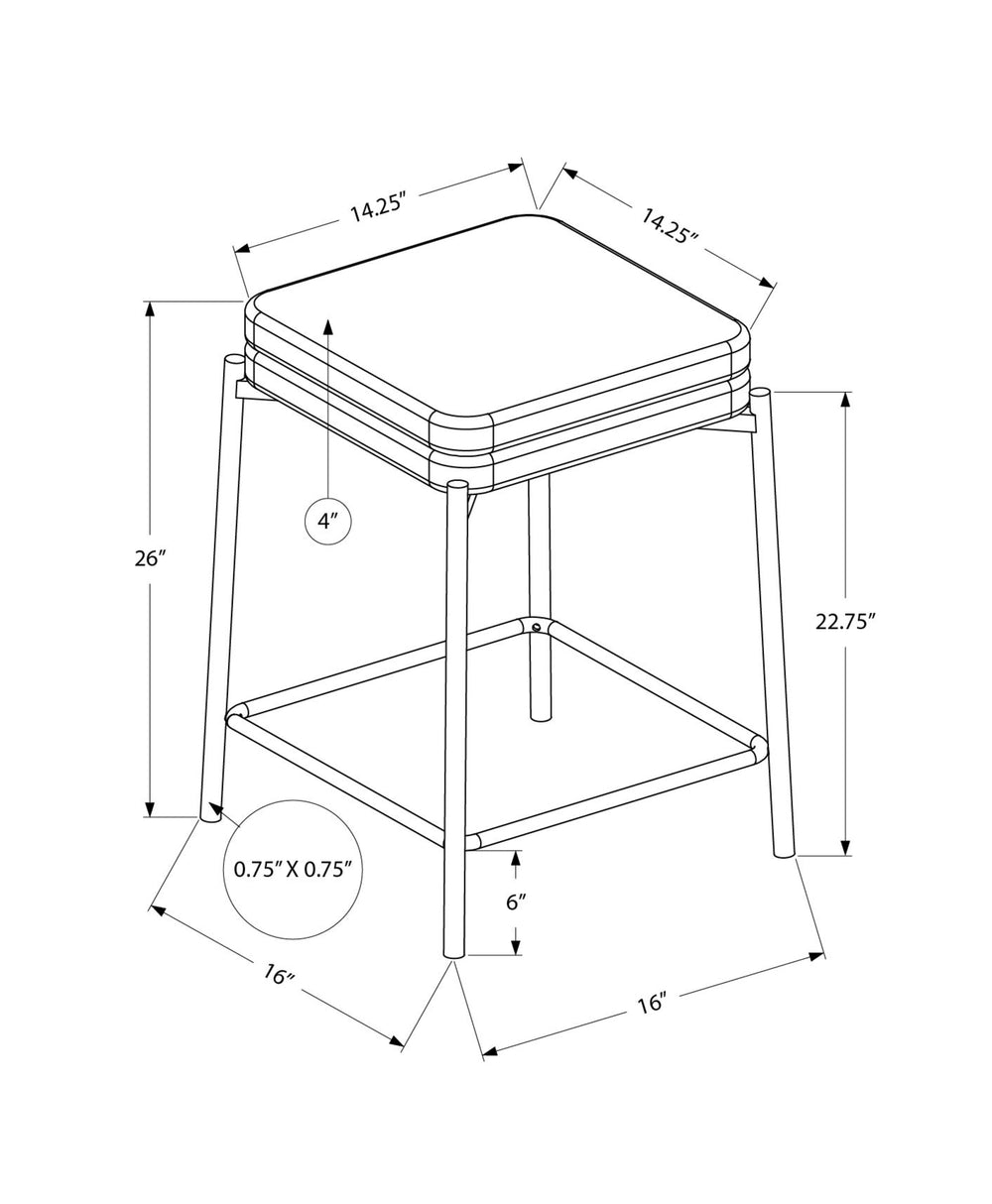 English Elm Barstool, Set Of 2 Counter Height Stools, Grey Fabric & White Metal, Modern Comfort For Kitchen B2710P287018