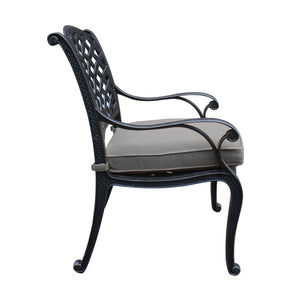 English Elm Cast Aluminum Dining Arm Chair With All-Weather Cushion For Indoor & Outdoor Comfort & Style B010P278352