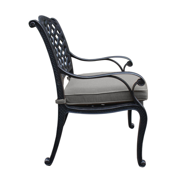 English Elm Cast Aluminum Dining Arm Chair With All-Weather Cushion For Indoor & Outdoor Comfort & Style B010P278352