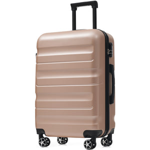 English Elm 6-piece Abs Hardshell Suitcase Set with Spinner Wheels Nested Storage Travel Ready Champagne N730P262652E