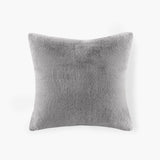 Sable Glam/Luxury Solid Faux Fur Square Decor Pillow