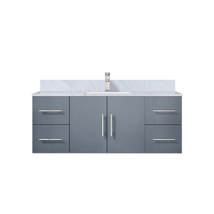 English Elm Dark Grey 48 in Bath Vanity with Carrara Marble Top, Soft-Close Drawers, Chrome Faucet Included B2731P258640
