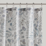 Madison Park Bonnie Shabby Chic Printed Seersucker Shower Curtain MP70-8328 Blue