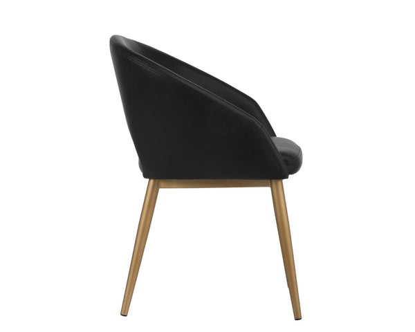 Sunpan THATCHER DINING ARMCHAIR - Stylish Faux Leather & Steel Frame for Modern Industrial Elegance Grey 102743