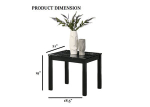 English Elm Contemporary 3-Piece Table Set With Faux Marble Top & Solid Wood Legs - Stylish Living Room Decor B2741P391801