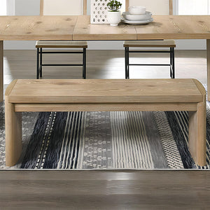 English Elm Wooden Oak Finish Rounded Edge 50.5" Dining Bench for Two — Safe Stylish Versatile Seating Solution B016P392302