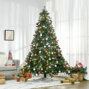 English Elm Homcom 7Ft Pre-Lit Douglas Fir Christmas Tree With 700 Warm White Leds, Realistic Look & Easy Setup W2225P249644