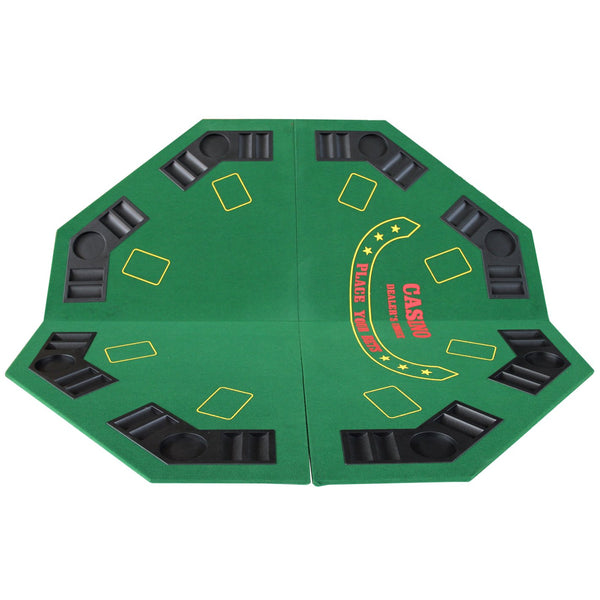 English Elm Ino Folding Octagon Felt Poker Tabletop for 8 Players with Cup Holders and Carry Case W2748P271360