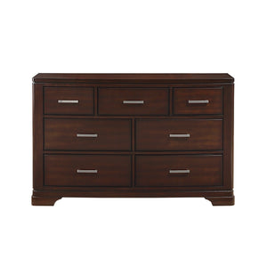English Elm Modern 7 Drawer Birch Dresser with Chrome Pulls Transitional Bedroom Storage Cherry B011P469531