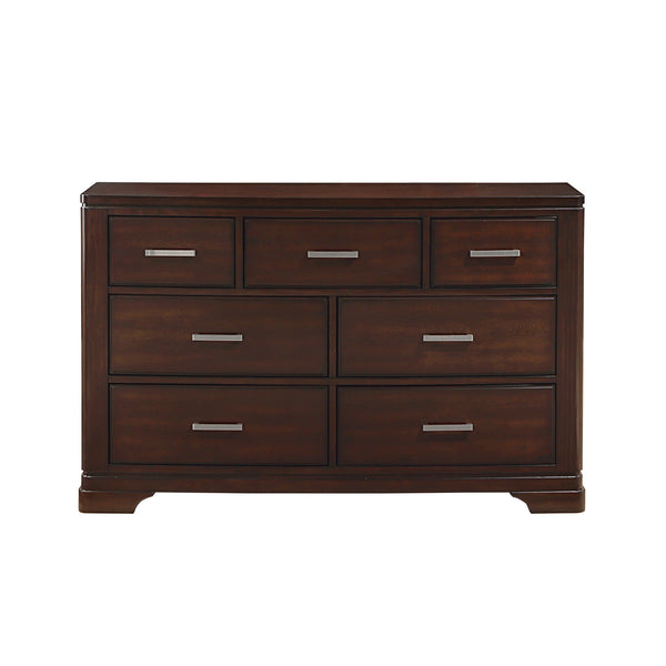 English Elm Modern 7 Drawer Birch Dresser with Chrome Pulls Transitional Bedroom Storage Cherry B011P469531