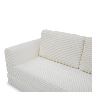 English Elm 2-in-1 Corduroy Futon Sofa Sleeper with Foam Fill and Modular Floor Profile Beige W1117P417292