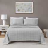 Beautyrest Oversized Flannel Casual 4 Piece Sheet Set BR20-1854 Grey Windowpane