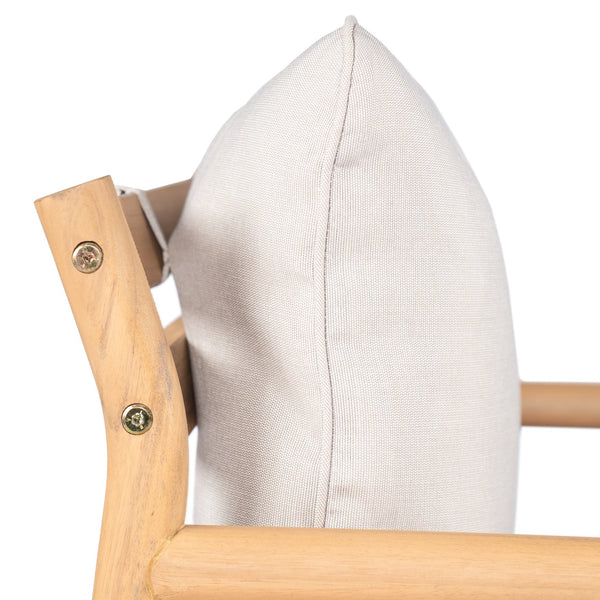 English Elm Christopher Knight Home® - Patio Acacia Wood Club Chair With Plush Water-Resistant Cushion, Teak Finish & Beige Comfort N772P262272B