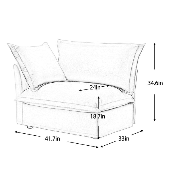 English Elm Koala Chenille Sectional Sofa Left Facing Deep Seat Bohemian Living Room Piece W3041P240131
