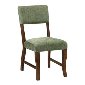 English Elm Contemporary High Back Chenille Dining Chairs Solid Wood Frame Upholstered Set Brown,Olive B011P439066