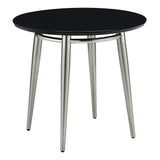 OSP Home Furnishings Brooklyn Round Top End Table Black/Brushed Nickel