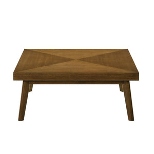 English Elm Square Wood Coffee Table - Elegant Walnut Brown Parquet Top For Mid-Century Modern Living Rooms B016P370667-GIGA