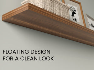 English Elm Shelves - Stylish Walnut Finish Storage Solution With 2 Compact Shelves For Modern Living Rooms B097P395884-GIGA
