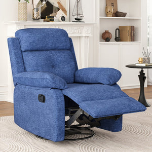 English Elm Small Swivel Rocker Recliner Compact Upholstered Accent Chair for Bedroom T3623P434287