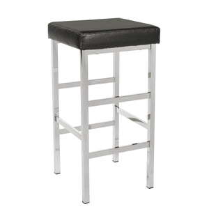 OSP Home Furnishings 30" Chrome Backless Stool Black