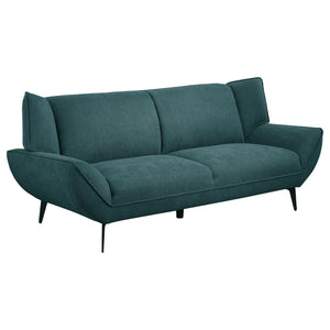 English Elm Logan Teal Blue 2-Piece Sofa Set - Modern Comfort With Metal Legs For Stylish Living Room Elegance B062S01268