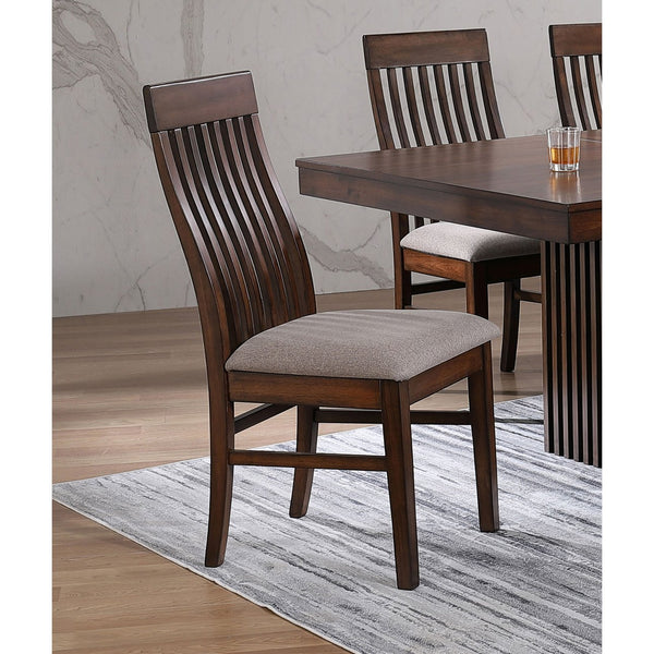 English Elm Baywind Mango Oak Wood Dining Side Chair Set of 2 — Foam-Padded Light Brown Upholstery, Elegant Grain Finish (39.75"H) B062P299888