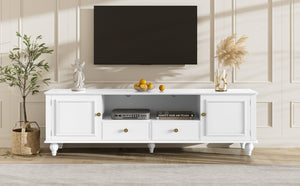 English Elm Vibe 70.9" Modern Tv Stand For Large Tvs, Stylish Entertainment Center With Smart Storage Solutions N724P286415K-GIGA