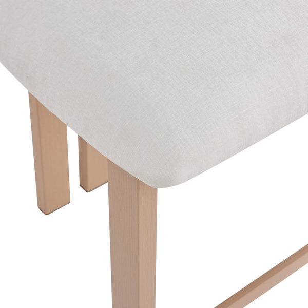 English Elm Christopher Knight Home® - 26.5'' Stylish Round Stools with Low Back - Comfortable Upholstered Seats, Walnut Base, Metal Frame Natural+White N780P236628N