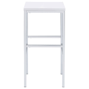English Elm Nimitz Sleek High-Gloss White & Chrome 5-Piece Pub Bar Set — Modern Steel Frame, Durable MDF Seats B062P333393