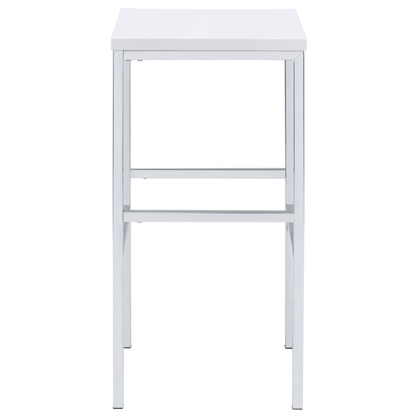 English Elm Nimitz Sleek High-Gloss White & Chrome 5-Piece Pub Bar Set — Modern Steel Frame, Durable MDF Seats B062P333393