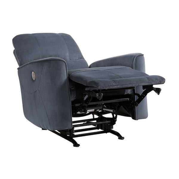 English Elm Modern Artem Power Rocker Recliner Velvet Upholstery with Gentle Rocking, Motorized Comfort and Style Dark Gray 35.5 L x 30 W x 26.5 H B011P204079