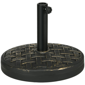 English Elm Outsunny 18" Heavy Duty Patio Umbrella Base - 40 Lbs Concrete Stand With Elegant Bronze Finish W2225P200629-GIGA